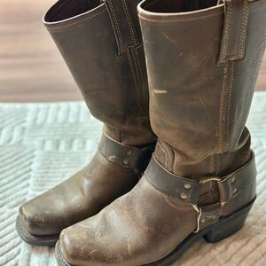 Frye Distressed Brown Leather Western Boots